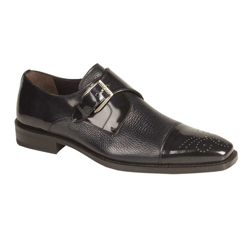 Mezlan Phoenix Black Deerskin Monk Strap Dress Shoes – Cap Toe Luxury Shoes