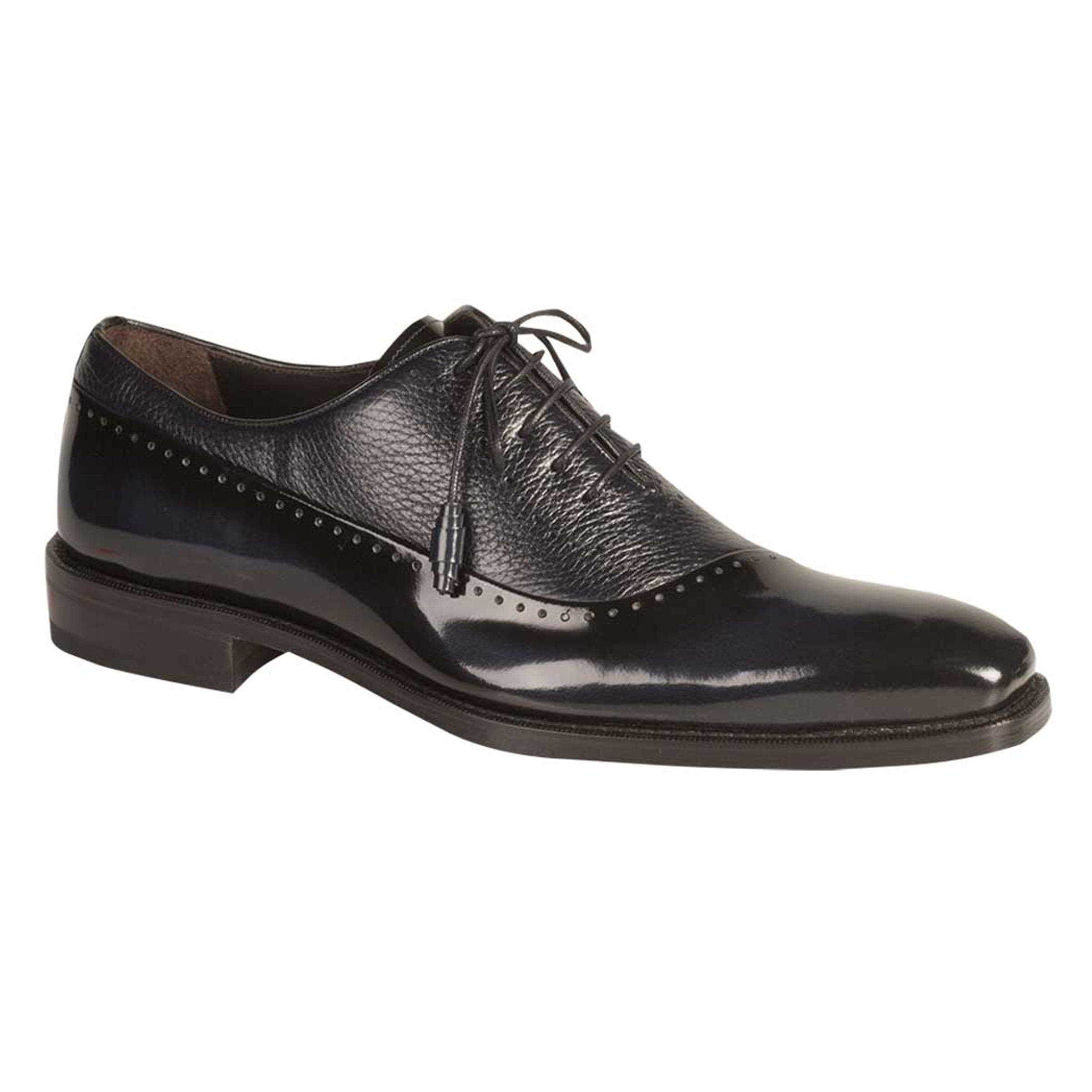 Mezlan Postdam Men’s Oxford – Black Calfskin Leather Cap Toe Dress Shoe, Handmade in Spain