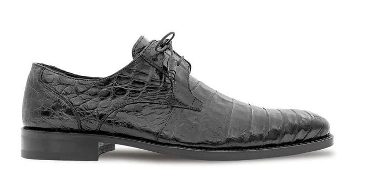Mezlan Black Gator Shoes for Men Plain Toe Oxford Anderson 13584-F IS