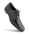 Mezlan Black Gator Shoes for Men Plain Toe Oxford Anderson 13584-F IS