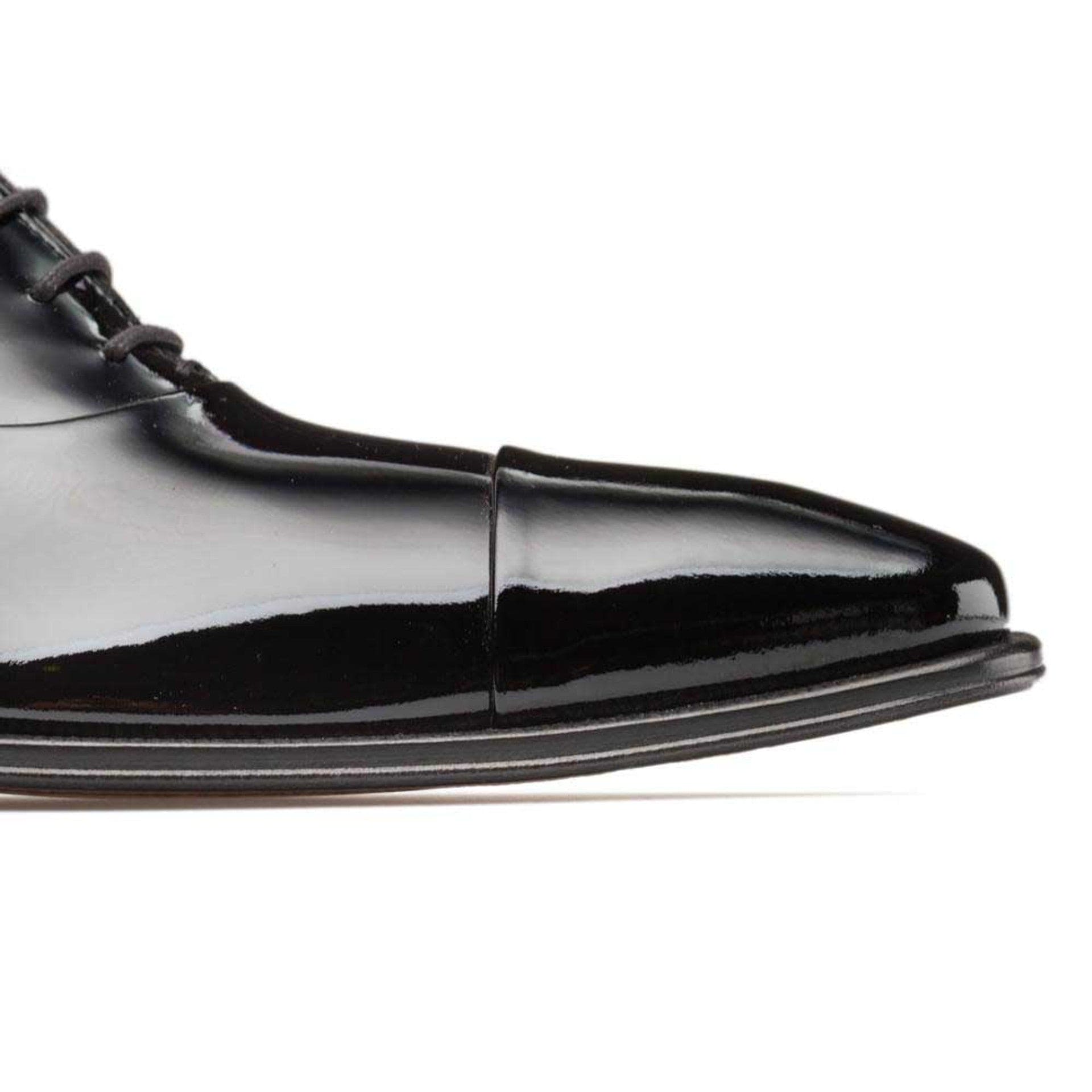 Mezlan Men’s Formal Oxford – Black Patent Leather Dress Shoe, Handmade in Spain