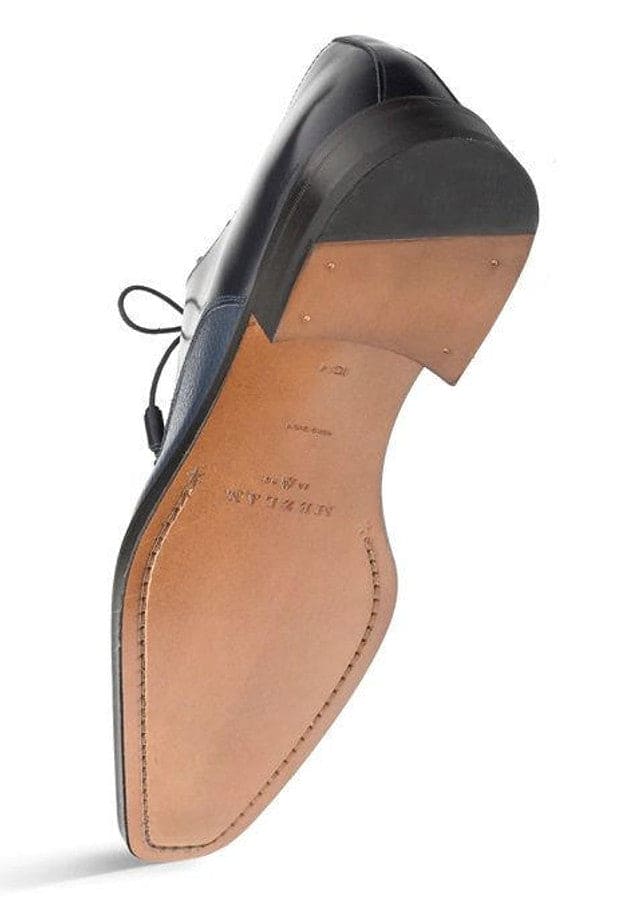 Mezlan Dress Shoes Blue Designer Cap Toe Soka