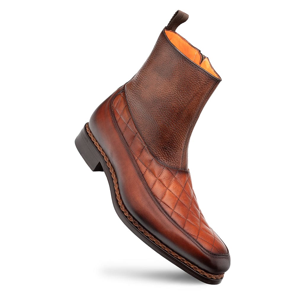 Musico Dress Zip Boot Dark Cognac/Chocolate By Mezlan Made In Spain Brand