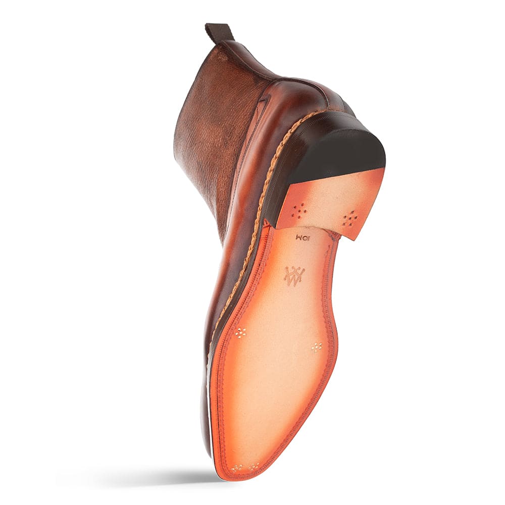 Musico Dress Zip Boot Dark Cognac/Chocolate By Mezlan Made In Spain Brand