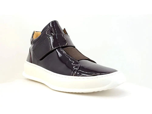 Burnished Leather Casual Mid-Top Sneaker for Men