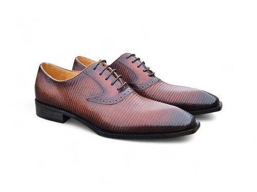 Milano Lizard Embossed Oxford Dress Shoes Carrucci