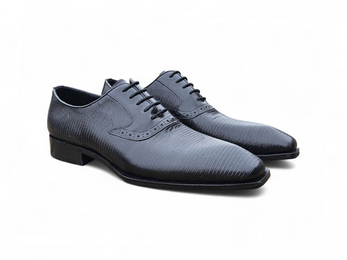 Milano Lizard Embossed Oxford Dress Shoes Carrucci