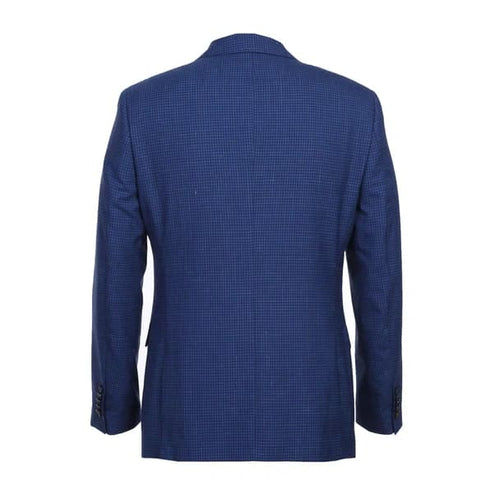 Wool Stretch with Linen Double Breasted Blue Slim Fit Suit