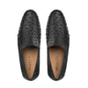 Mezlan Genuine Ostrich Moccasin Slip-On – Black Exotic Leather Loafers Made in Spain