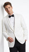 Men’s White Dinner Jacket, Snow White Single Button Tuxedo Blazer for Graduation Homecoming and Formal Events
