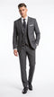 Men’s Charcoal Grey Pinstripe 3-Piece Wool Suit – 2 Button Modern Fit Vested Business & Wedding Suit