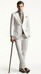 Men's Ivory Great Gatsby 3-Piece Suit with Brown Vest – Vintage 1920s Peak Lapel Wedding, Prom & Party Suit