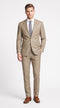 Men's Light Taupe Textured 2-Piece Suit – Modern Fit Tan Groomsmen Wedding & Formal Business Suit