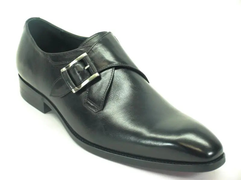 Carrucci Monk Strap Buckle Leather Shoes