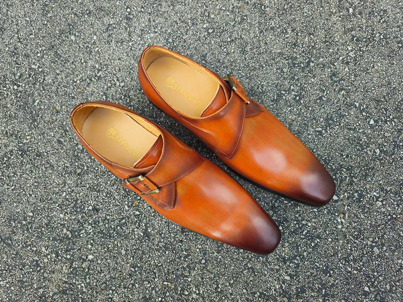 Carrucci Monk Strap Buckle Leather Shoes