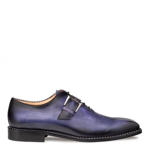 Men's Machado Purple Monk Strap Oxford Shoes by Mezlan – Hand-Finished Calfskin, Made in Spain
