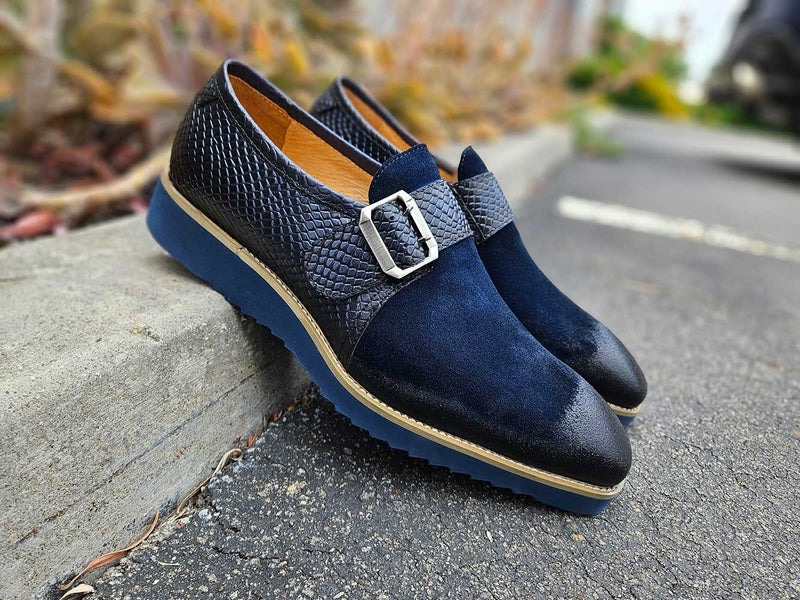 Carrucci Multi Media Buckle Monkstrap Slip-on