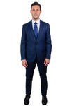 "Navy Blue Men's Skinny Wedding & Prom 2025 Suit with One Button Peak Lapel & Lowcut Vest"