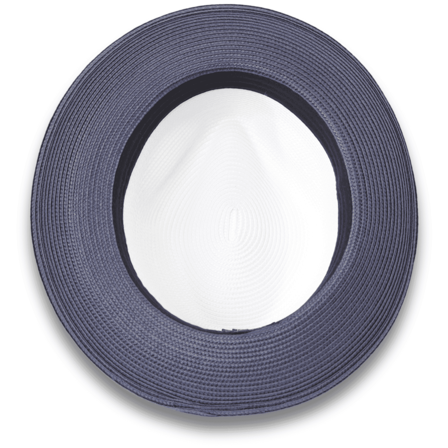 Tapa Crushable Straw Hat Fedora in Two Tone Navy-White