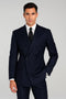 Navy Blue Wide Pinstripe Double Breasted Suit