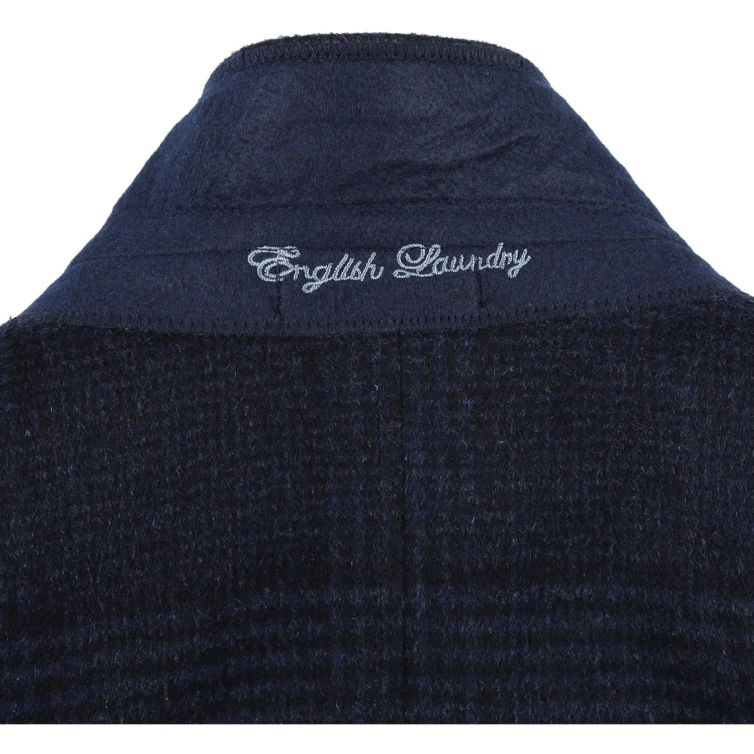 Designer Brand - Wool Blend Slim Fit Navy Overcoat with Removable Quilted Liner