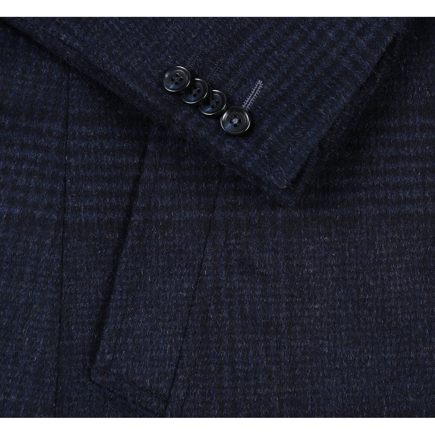 Designer Brand - Wool Blend Slim Fit Navy Overcoat with Removable Quilted Liner