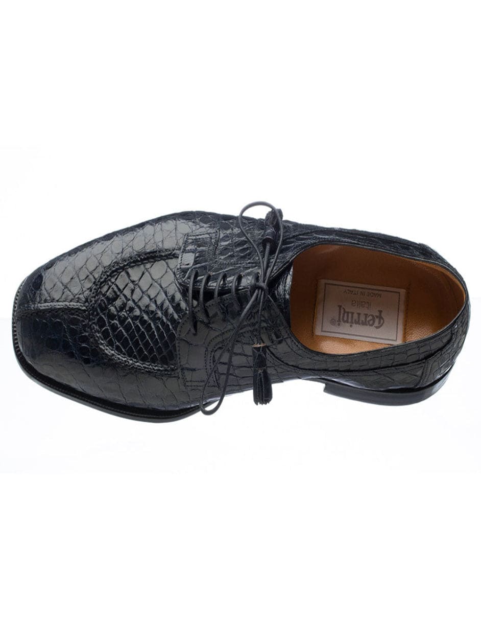 Ferrini 3798 Alligator Cap Toe Shoes Chocolate
