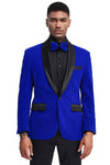 "Royal Blue Velvet Tuxedo Jacket - Men's Slim Fit Shawl Lapel for Wedding & Prom 2025"