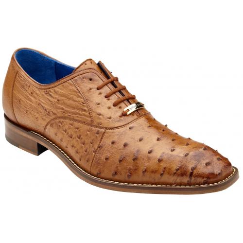 Belvedere Orlando Men's Shoes Peanut Genuine Ostrich Formal Oxfords