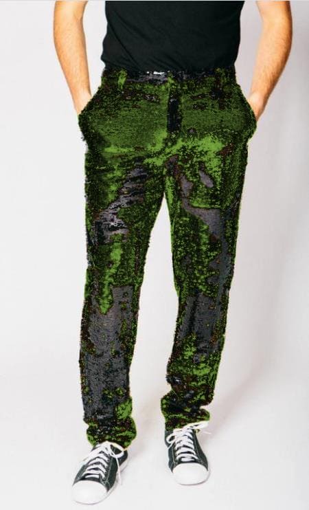 Mens Sequin Pants - Olive Dress Party Pants | Alberto Nardoni Mens Sequin Pants - Olive Dress Party Pants | Alberto Nardoni