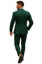 Alberto Nardoni men's green pinstripe double-breasted suit. Tailored silhouette with structured blazer, notched lapels, and slim-fit trousers. Refined green fabric with subtle pinstripes. Classic double-breasted closure.