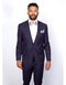 Men’s Slim Fit 100% Wool Suit by Rossiman Rossi – Peak Lapel Jacket & Plum Tapered Pants