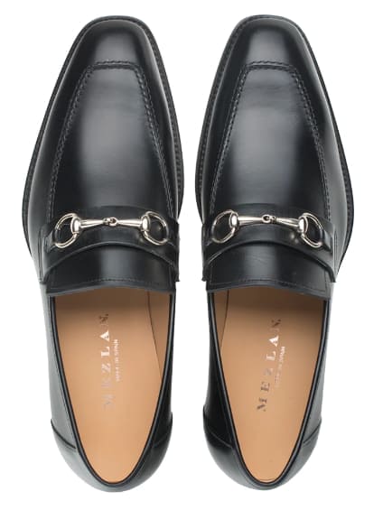 Men's Black Ornament Loafers by Mezlan – Hand-Finished Calfskin Slip-Ons, Made in Spain
