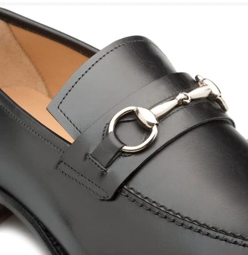 Men's Black Ornament Loafers by Mezlan – Hand-Finished Calfskin Slip-Ons, Made in Spain