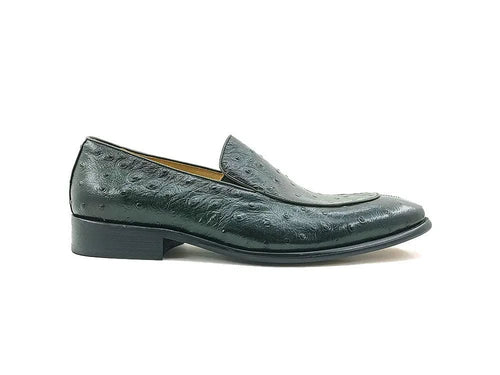 Carrucci Ostrich Texture Calfskin Slip-On Loafer