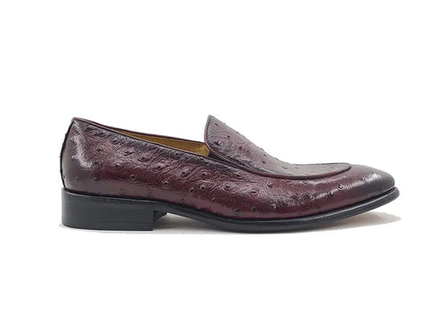Carrucci Ostrich Texture Calfskin Slip-On Loafer
