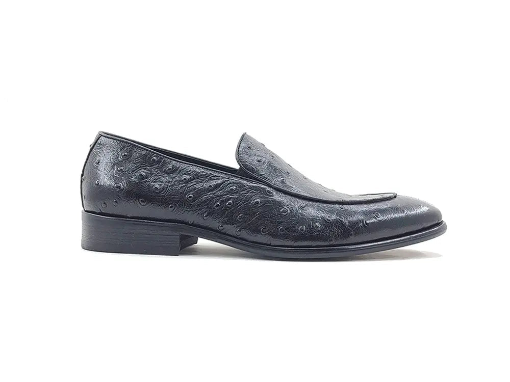 Carrucci Ostrich Texture Calfskin Slip-On Loafer