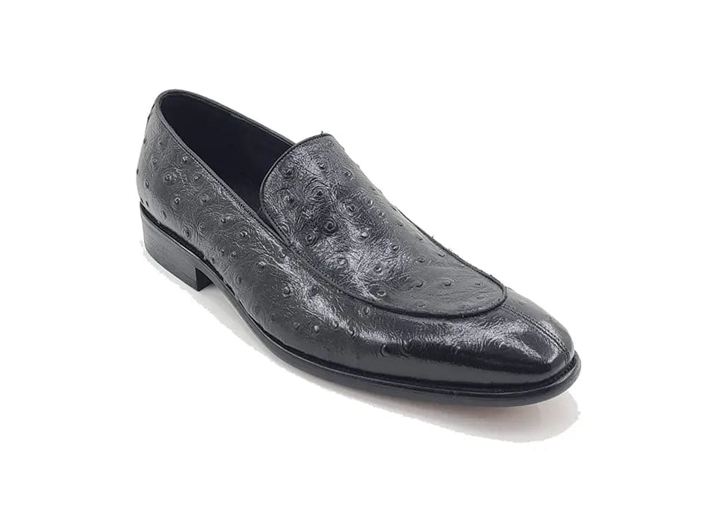 Carrucci Ostrich Texture Calfskin Slip-On Loafer