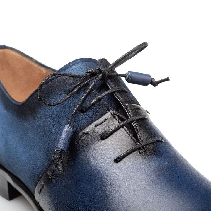 Men's Colomer Navy/Cobalt Oxford Shoes by Mezlan – Calfskin & Suede Two-Tone Style, Made in Spain