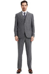 Men's Stacy Adams Vested Vintage Herringbone Tweed Suit in Grey