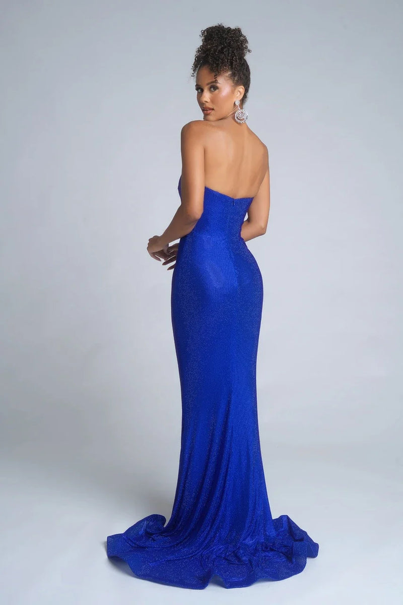 Portia and Scarlett PS26010 Pointed Bodice Prom Dress with Detachable Sleeves