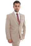 "Modern Fit Wool Suit for Men - Designer Two Button in Tan"