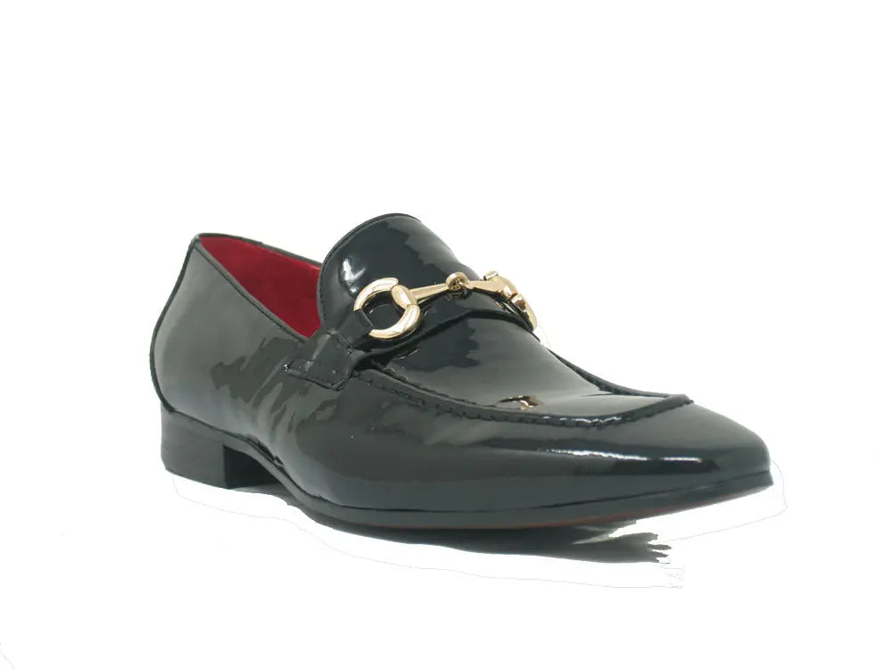 Men’s Patent Leather Horsebit Loafers – Sleek Slip-On Dress Shoes