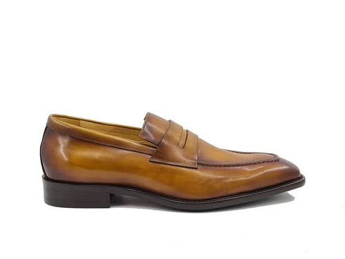 Hand-Patina Leather Penny Loafer