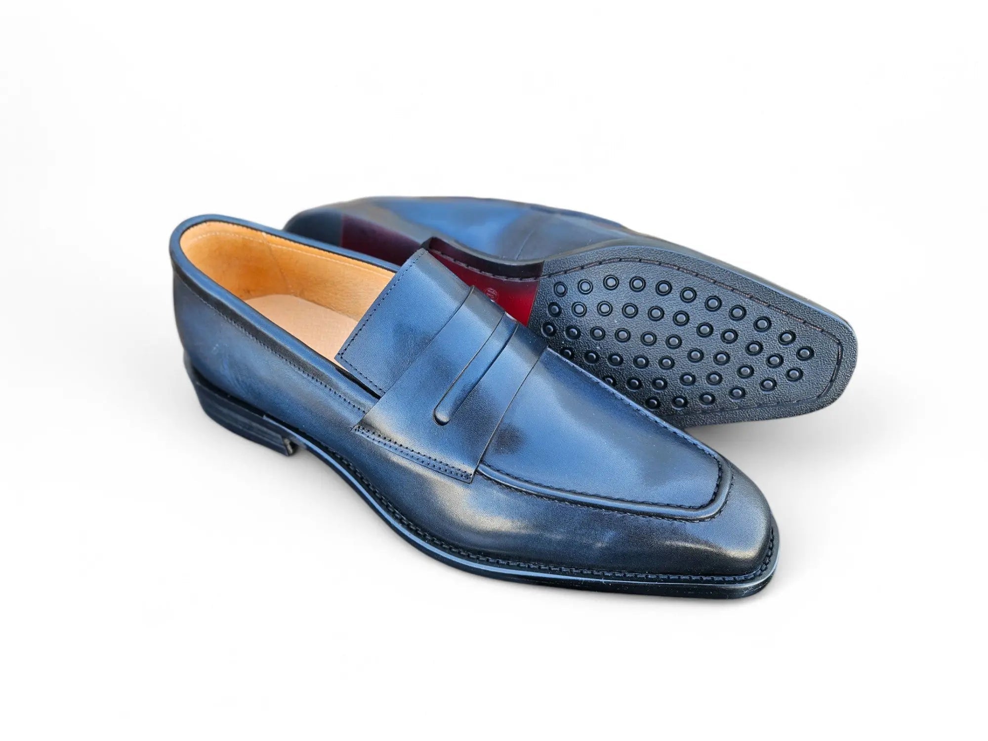 Hand-Patina Leather Penny Loafer