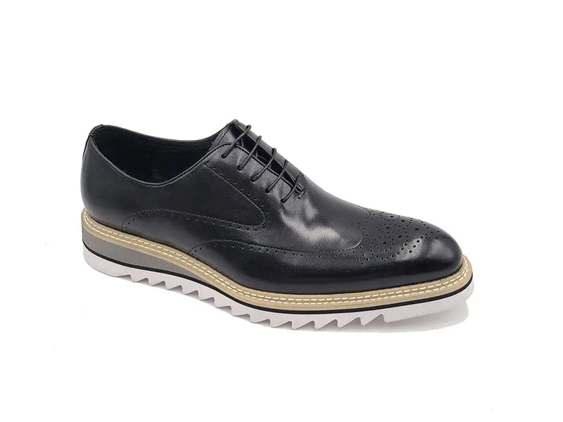 Carrucci Patina Wing-tip Oxford with Medallion on Toe