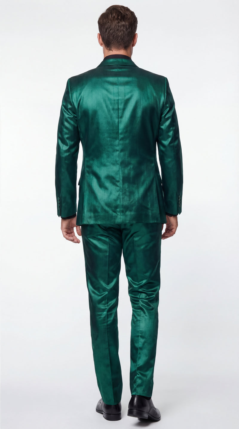 Shiny Metallic Party Emerald Suit