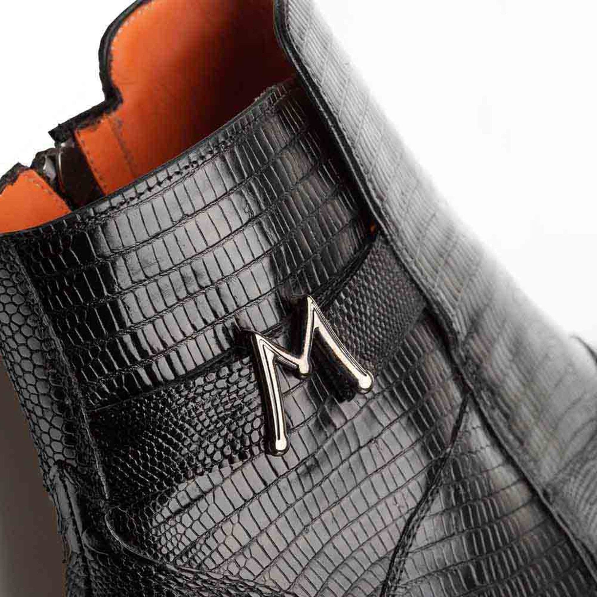 Men's Peninsula Emblem Black Lizard Boots by Mezlan – Exotic Leather, Made in Spain