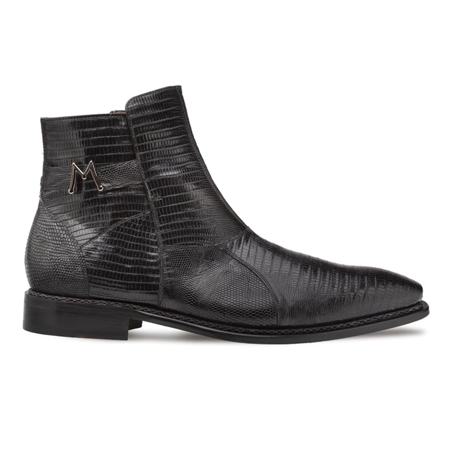 Men's Peninsula Emblem Black Lizard Boots by Mezlan – Exotic Leather, Made in Spain