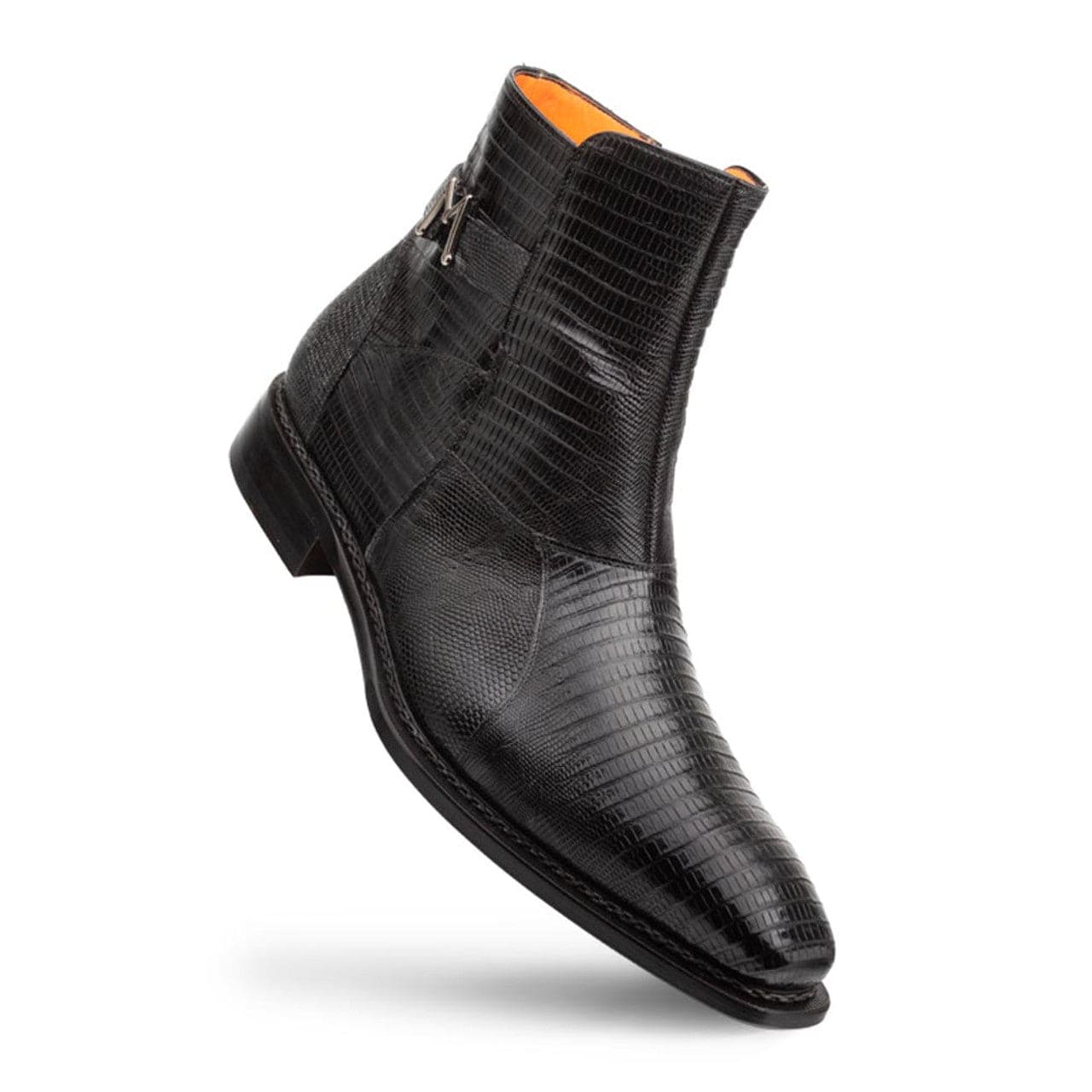 Men's Peninsula Emblem Black Lizard Boots by Mezlan – Exotic Leather, Made in Spain